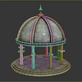 Detailed Stone Dome Architectural Structure With Circular Base And Support Columns 3d model