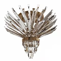 Elegant Modern Crystal Chandelier With Radiant Clear Crystal Spikes And Golden Metal Base