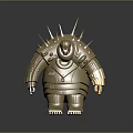Intelligent Machine Futuristic Golden Armored Design With Spikes And Mechanical Structure