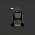 Green Modern Scooter With Cardboard Boxes And Blue Light Effects For Delivery