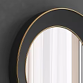 Round Black Frame Mirror With Gold Accent For Modern Interior Decoration 3d model