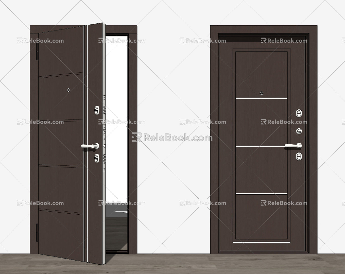 Modern door entry security door 3d model