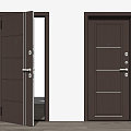 Modern door entry security door 3d model