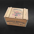 Wooden Crate Property of Anheuser Busch Inc with St Louis MO Branded Logo