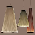Striped Chandeliers in Red Green and Beige Hanging in Modern Interior