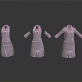 Gray Apron 3D Models With Different Sleeve Designs And Length Variations 3d model