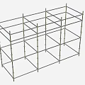 Multi Layer Metal Frame Structure With Grid Like Design And Vertical Horizontal Bars