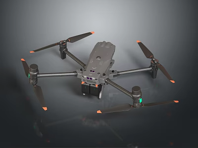 Professional Drone Quadcopter With Camera Propellers Battery Compartment And Flight Equipment 3d model