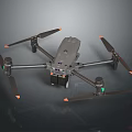 Professional Drone Quadcopter With Camera Propellers Battery Compartment And Flight Equipment 3d model