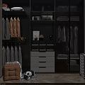 Modern Wardrobe Interior Design With Glass Doors Hanging Clothes Open Shelves And Storage Drawers
