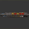 Sci fi Warship With Futuristic Design And Colorful Components