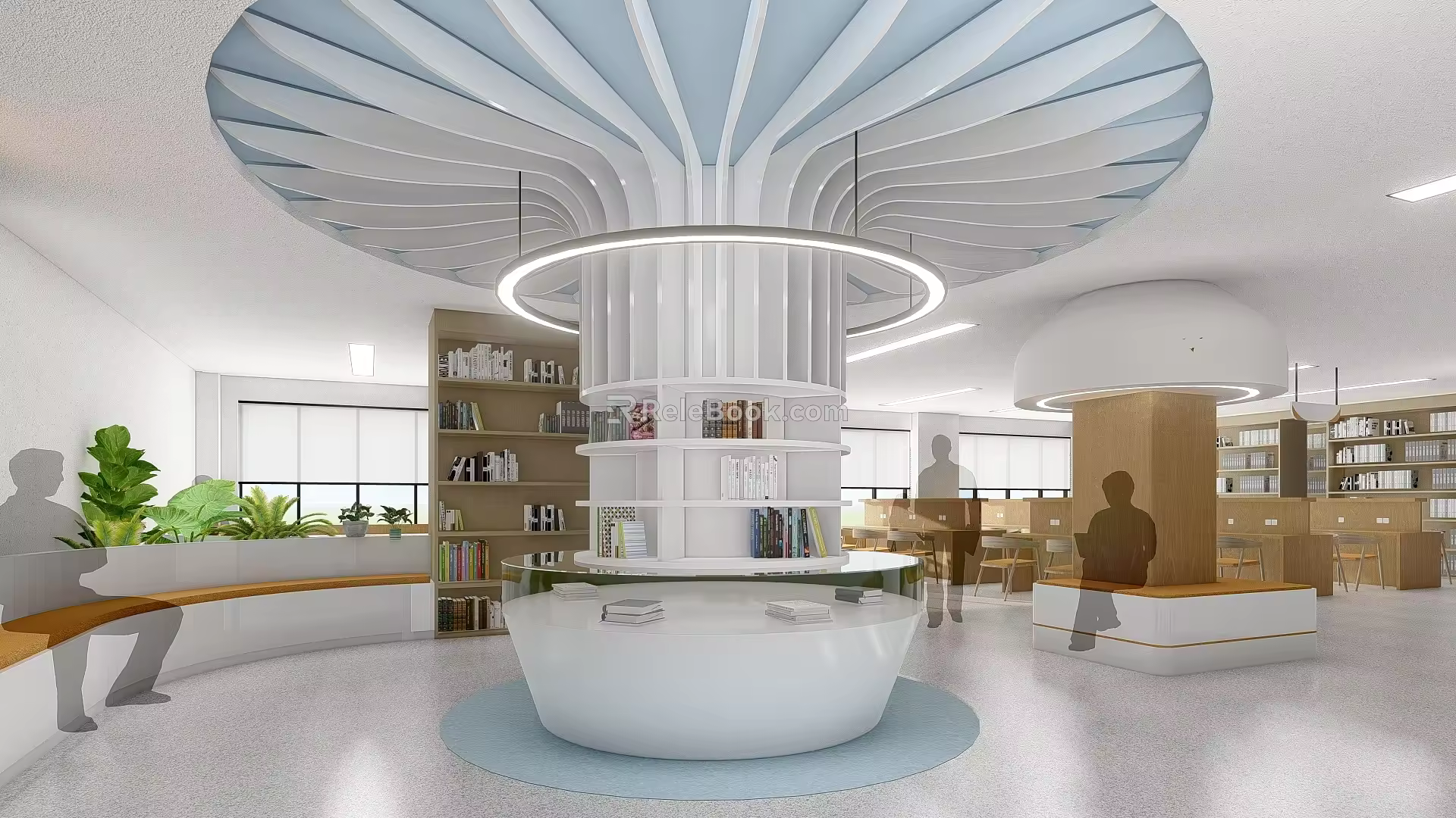 Modern Library Simple Library Reading Room 3d model