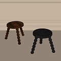 Modern Stool Shoe Changing Stool Wooden Stool 3d model