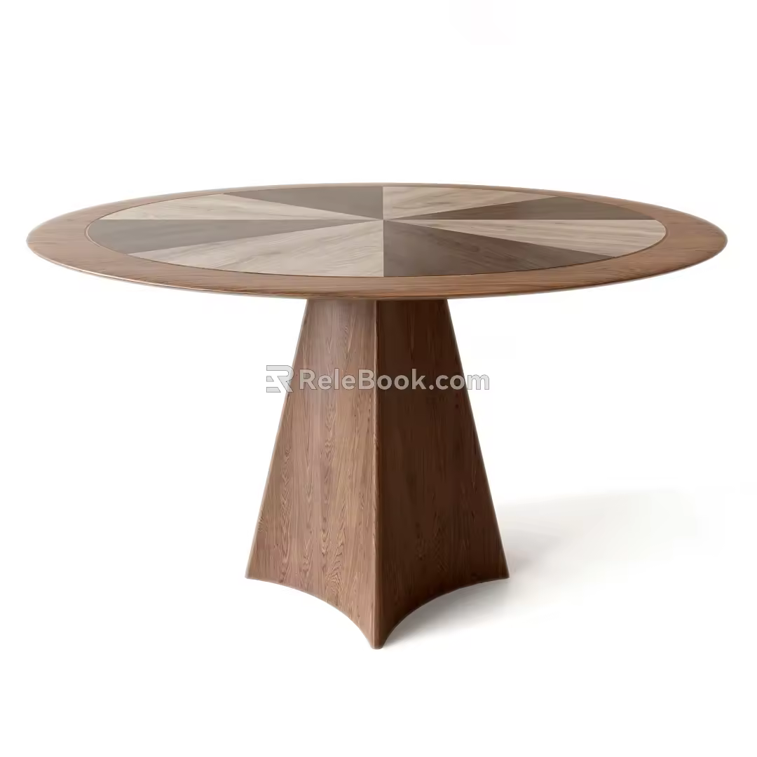 Middle Ancient Wood Dining Table Solid Wood Dining Table Round Dining Table French Dining Table Shaped Dining Table 3d model