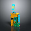 Colorful Toy Vending Machine With Happy Meal Label In Yellow Green For Kids