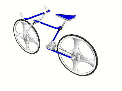 Modern Blue Bicycle With White Hub Wheels And Simple Stylish Design 3d model