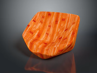Orange Wood Grain Leisure Chair With Unique Modern Design And Comfortable Shape 3d model