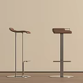 Modern Bar Stools With Wooden Backrest And Metal Frame In Minimalist Style