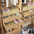 Organized Wooden Wardrobe Drawers For Storing Neat Daily Necessities Like Underwear And Socks