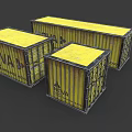 Three Yellow NOVA Containers for Household Items Storage with Metal Structure