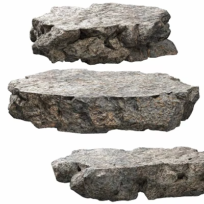 Rustic Natural Stone Coffee Table with Rough Texture and Unique Shape 3d model