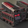 Sci Fi Armored Tank 3D Model With Red Black Futuristic Design 3d model