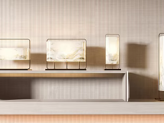 New Chinese style lamp combination table lamp 3d model