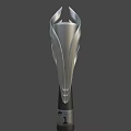 Streamlined Silver Trophy With Golden Top And Number 1 Base Design 3d model