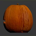 Handcrafted Orange Pumpkin Sculpture With Detailed Texture And Smooth Surface 3d model