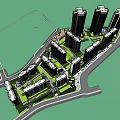 Modern Residential Community Design With High Rise Buildings Green Areas And Road Layout