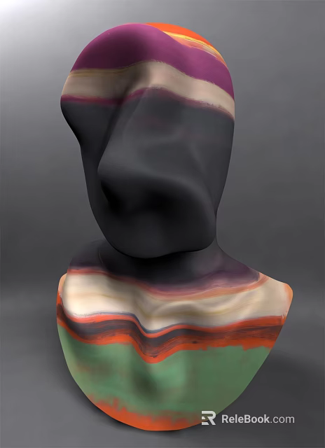 Abstract Decorative Ornament Set With Multilayer Color Striped Design For Modern Home 3d model 