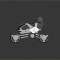 Modern Off Road Concept Car With Large Tires Silver Body And Spherical Top Device