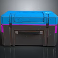 Blue And Gray Equipment Toolbox With Pink Accents And Secure Storage Design