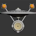 Detailed Starship Model NCC 1701 With White Hull And Yellow Engine Parts
