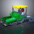 Green And Yellow ABG VOGELE Road Roller With Cab And Tracks