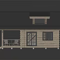 Log Cabin Exterior Design With Gray Metal Roof Porch And Wooden Windows