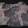 Vast Natural Rocky Landscape With Crater-like Depressions And Eroded Geological Formations