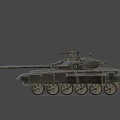 Military Tank With Heavy Duty Tracks Long Cannon And Turret Military Equipment 3d model