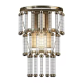 Modern Elegant Wall Sconce With Metal Frame And Clear Glass Tubes Lighting Fixture