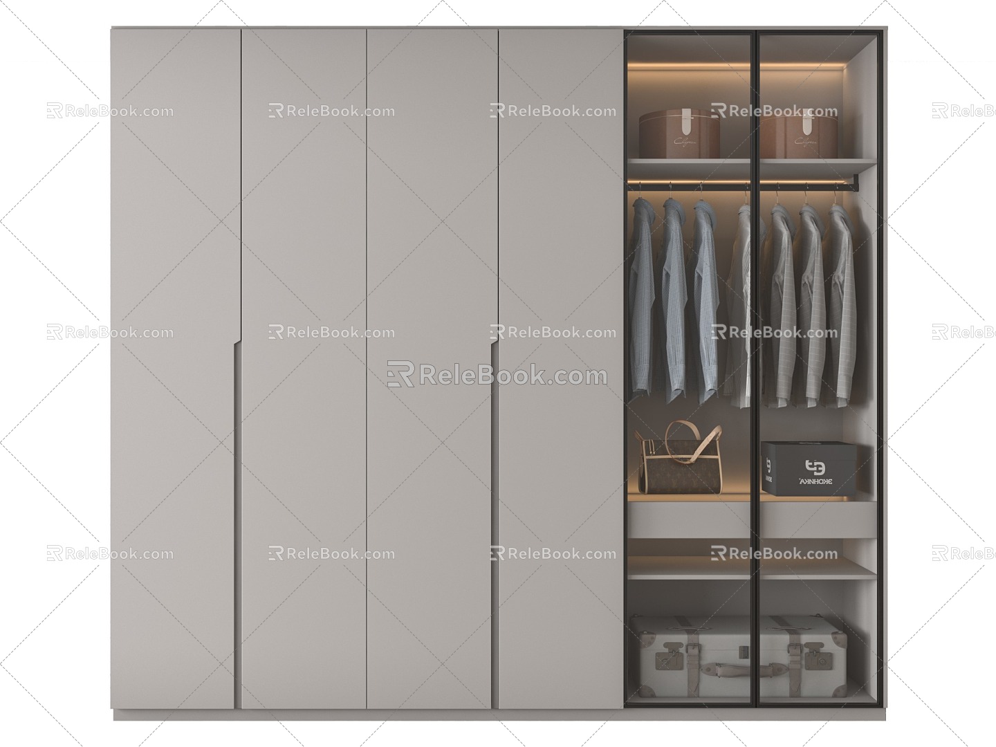 Light Luxury Wardrobe Decorative Cabinet to Top Adult 3d model