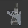 Futuristic Metallic Structural Components With Geometric Shapes And Angular Design