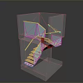 Modern Transparent Cube Architectural Design With Wooden Staircase And Glass Railings