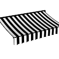 Black and White Striped Outdoor Awning for Patio Shade Design