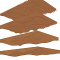 Modern Architectural Suspended Ceiling With Wavy Layered Wooden Design And Textured Structure