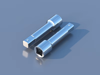 Chrome Plated Socket Wrenches As Essential Hardware Tools For Professionals 3d model