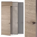 Modern Wooden Hinged Door With Sleek Design And Metallic Handle