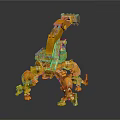 Yellow Heavy Duty Mechanical Multi Legged Industrial Vehicle With Robotic Structure