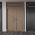 New Chinese style double door single door 3d model