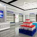 Supermarket Department Store With Cashier Counter Organic Vegetables Frozen Foods And Cosmetics Shelves