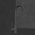 Sleek Modern Stainless Steel Kitchen Faucet With Tall Spout And Polished Finish